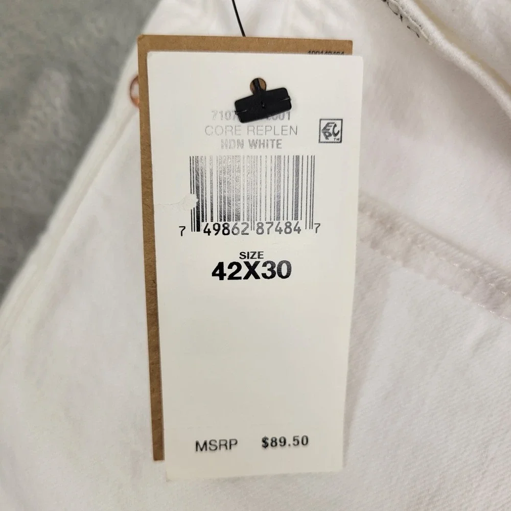 Polo Ralph Lauren The Hampton Relaxed Straight White Stretch Jeans Men's 42x30 - Picture 4 of 13